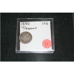1854 w arrows dime