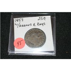 1853 w arrows quarter