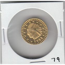 1852 INDIAN CALIFORNIAN GOLD TOKEN