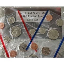 1996 P&D UNCIRCULATED MINT SET INCLUDING the 1996W ROOSEVELT DIME (11 COINS)