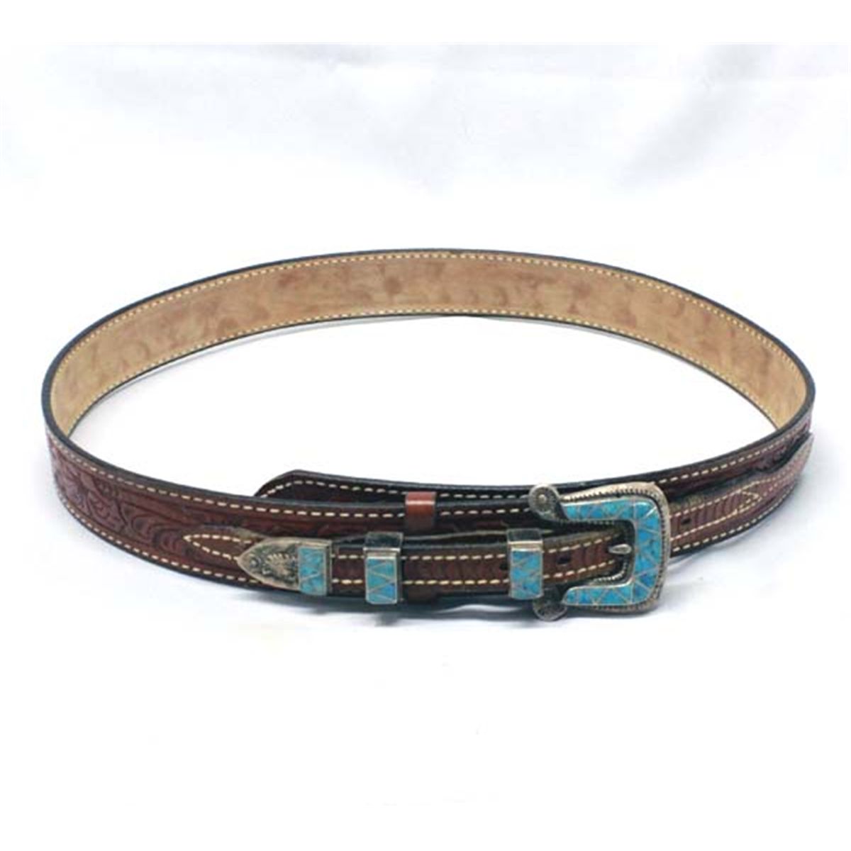 Zuni Sterling Turquoise Ranger Buckle With Belt