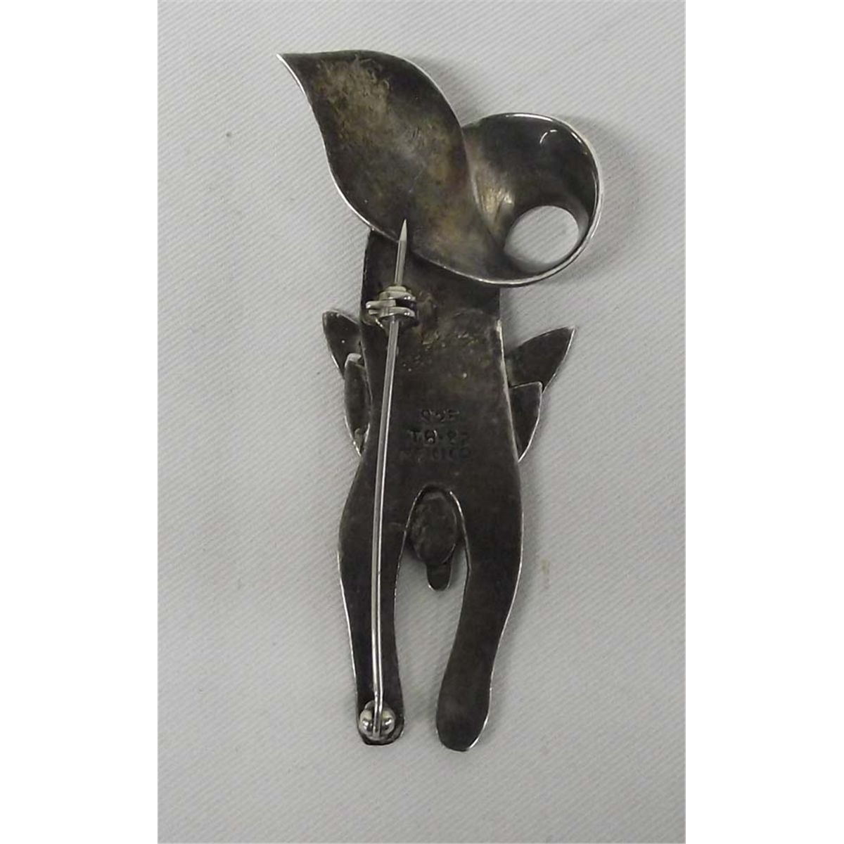 Mexican Taxco Sterling Silver Fox Pin