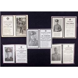LOT OF 5 GERMAN NAZI ARMY SOLDIER DEATH CARD NOTICES