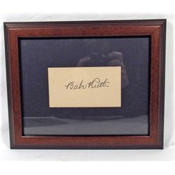 CUT SIGNATURE OF BABE RUTH - FRAMED W/ COA