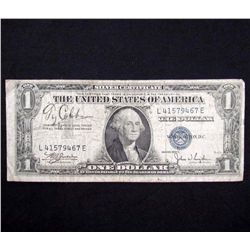TY COBB AUTOGRAPHED ONE DOLLAR SILVER CERTIFICATE W/ COA