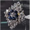 Image 2 : STERLING SILVER LADIES SAPPHIRE RING - SIZE 8