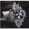 Image 3 : STERLING SILVER LADIES SAPPHIRE RING - SIZE 8