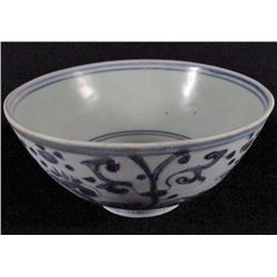 CHINESE PORCELAIN BLUE AND WHITE BOWL - C. 1600'S