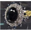 Image 2 : STERLING SILVER LADIES SAPPHIRE RING - SIZE 7.25