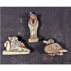LOT OF 3 EGYPTIAN AMULETS SYMBOLS & DEITIES