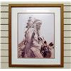 Image 1 : NATIVE AMERICAN PRINT - MATTED AND FRAMED