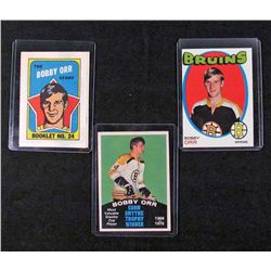 LOT OF 3 VINTAGE BOBBY ORR HOCKEY CARDS - TOPPS & O-PEE-CHEE - EX+ - NM