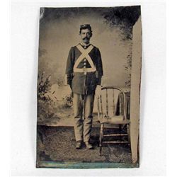 US CIVIL WAR ERA TIN TYPE PHOTO OF A UNION ARMY SOLDIER