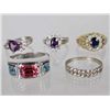 Image 1 : LOT OF 5 STERLING SILVER AND GEMSTONE RINGS - .82 OZ