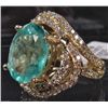 Image 2 : 14K GOLD LADIES EMERALD AND DIAMOND RING - SIZE 7.25