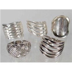 LOT OF 5 STERLING SILVER RINGS - 1.47 OZ