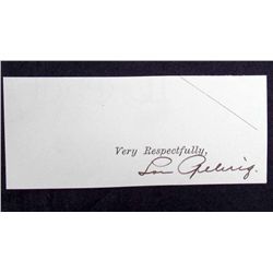 LOU GEHRIG AUTOGRAPH W/ COA