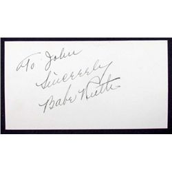 BABE RUTH AUTOGRAPH W/ COA