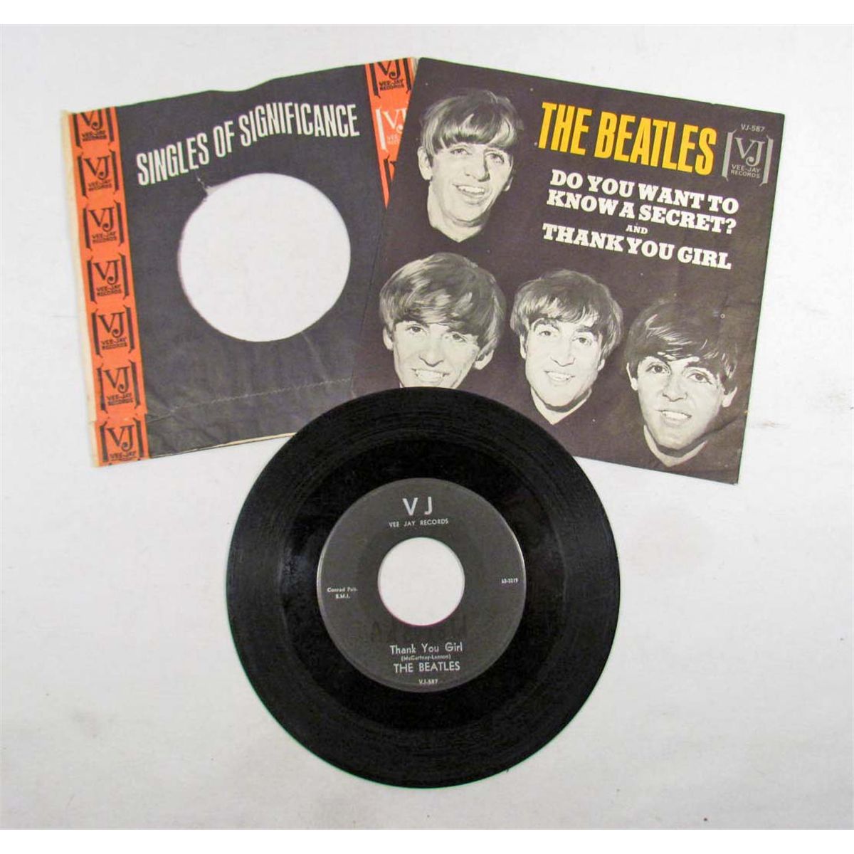VINTAGE BEATLES 45 RECORD W/ ORIGINAL SLEEVE