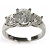 Image 1 : Certified 3.00 ctw Three Stone Diamond Ring H-I/I1-I2, 4.60g 14kt W Gold, Appraised $24,075.00