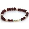 Image 1 : Natural Ruby and 6 Pearl Briolettes Graduated Beads Bracelet 104.42ctw with brass clasp