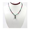 Image 1 : Natural 76.78 ctw Emerald, Ruby & Sapphire Bead Necklace