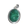 Image 1 : Silver Emerald Cabochon Oval Pendant