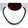 Image 1 : 128.44 ctw Emerald Round Bead Necklace with Brass clasp
