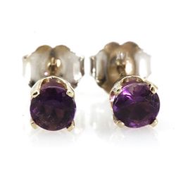 Genuine 6.0 ctw Amethyst Stud Earring 14kt Yellow or White Gold 1.5g