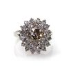 Image 1 : Natural 3.24 ctw Chocolate & Diamond Cluster Ring 14kt White Gold