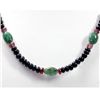 Image 2 : Natural 135.71 ctw Emerald, Sapphire & Ruby Bead Necklace