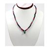 Image 1 : Natural 128.39 ctw Emerald, Ruby & Sapphire Bead Necklace