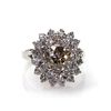 Image 1 : Natural 3.21 ctw Chocolate & Diamond Cluster Ring 14kt White Gold