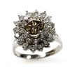 Image 2 : Natural 3.21 ctw Chocolate & Diamond Cluster Ring 14kt White Gold