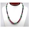 Image 1 : Natural 133.67 ctw Emerald, Ruby & Sapphire Bead Necklace