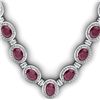 Image 1 : 43.60 ctw Ruby& Diamond Necklace 925 Sterling Silver