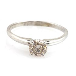 Certified Round Brilliant Solitaire Ring 0.70 ctw 14kt White Gold SI1/SI2, K-L