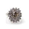 Image 1 : Natural 3.52 ctw Chocolate & Diamond Cluster Ring 14kt White Gold
