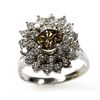 Image 2 : Natural 3.52 ctw Chocolate & Diamond Cluster Ring 14kt White Gold