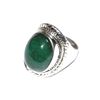 Image 1 : Silver Emerald Oval Mens Ring