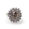 Image 1 : Natural 4.07 ctw Chocolate & Diamond Cluster Ring 14kt White Gold