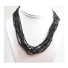 Image 2 : Natural 16.0 ctw Un-cut Diamond Black Bead Necklace