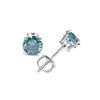 Genuine 2.0 ctw Blue Diamond Stud Earrings 14kt Gold-White