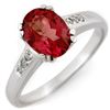 Genuine 3.00 ctw Pink Tourmaline & Diamond Ring 10kt Gold-White
