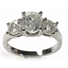 Certified 3.00 ctw Three Stone Diamond Ring H-I/I1-I2, 4.60g 14kt W Gold, Appraised $24,075.00