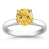 Image 1 : Genuine 2.0 ctw Citrine Solitaire Ring 14kt Gold-White