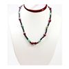 Image 1 : Natural 157.08 ctw Emerald, Ruby & Sapphire Bead Necklace