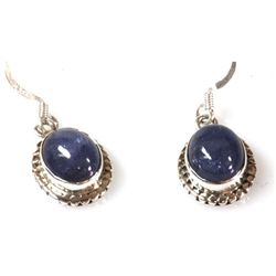 Natural Tanzanite4.12g Oval Earrings .925 Sterling Silver