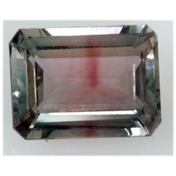 Natural 10.33ctw Bi-Color Tourmaline Emerald Cut Stone