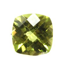 Natural 6.42ctw Peridot Checker Cussion 7X7 6.42ctw (4)